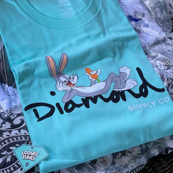 Diamond Supply X Looney Tunes XXL Teal Blue Tee BNWT - Picture 4 of 7